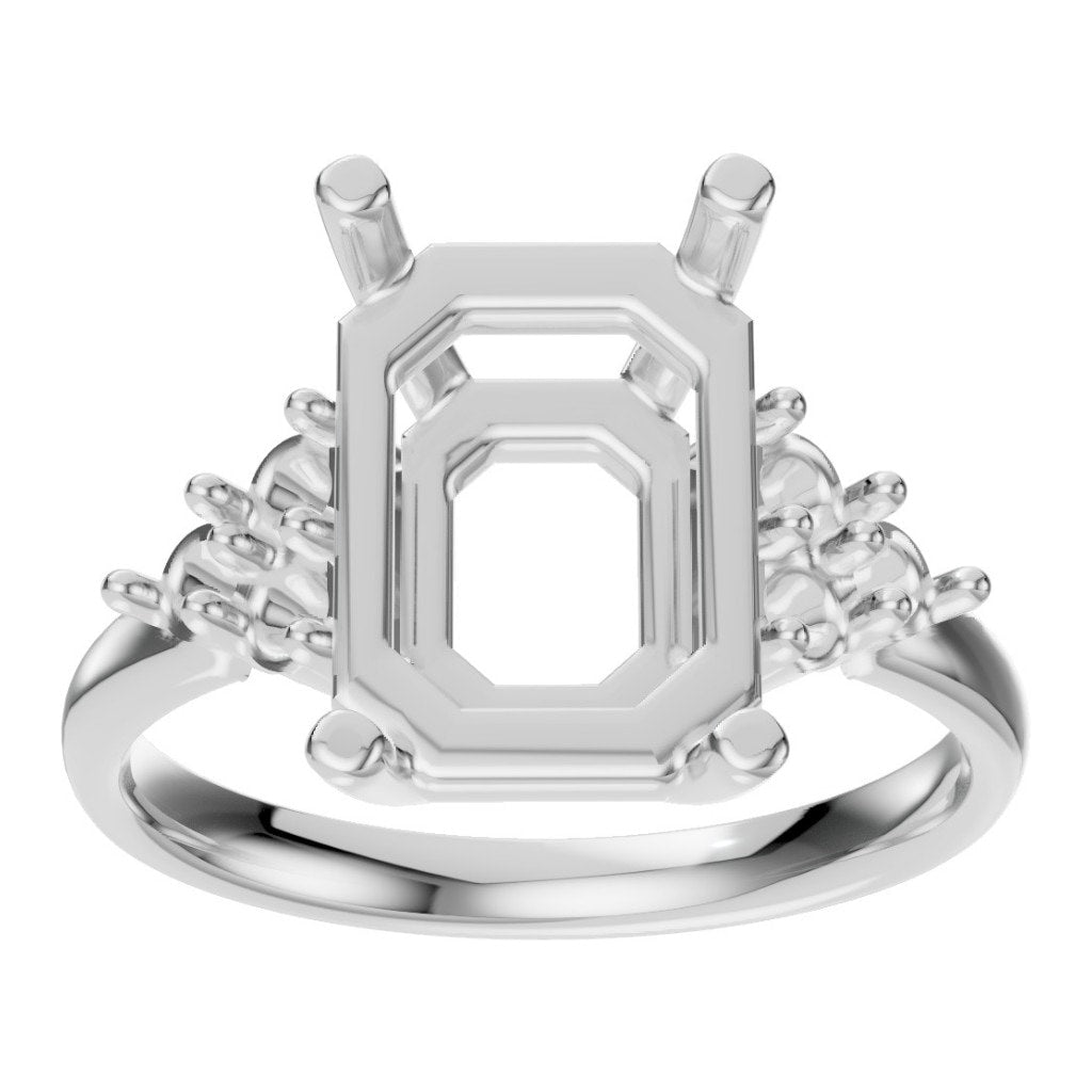 RI-9384 White Gold Ring UNSET - Front View