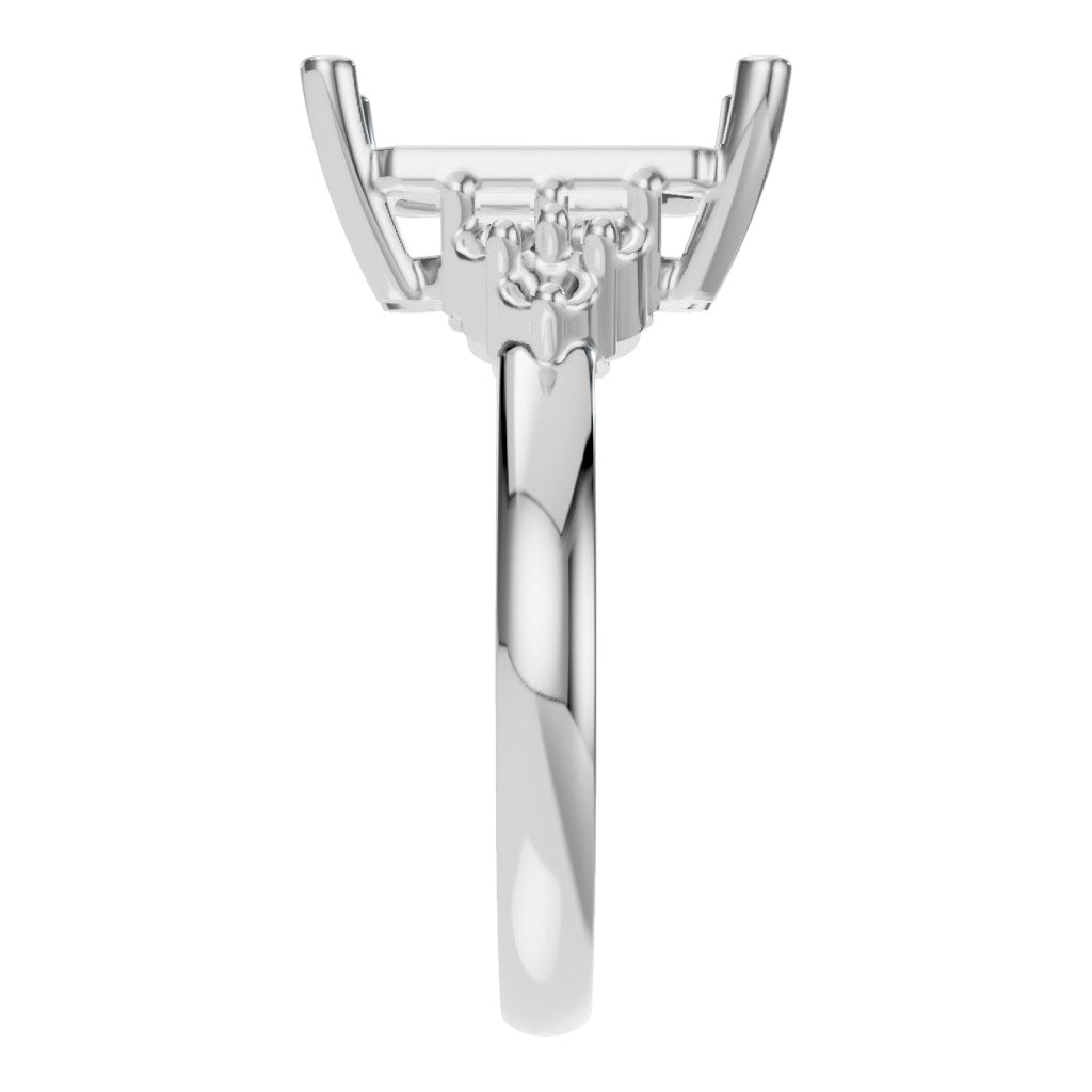 RI-9384 White Gold Ring UNSET - Side View