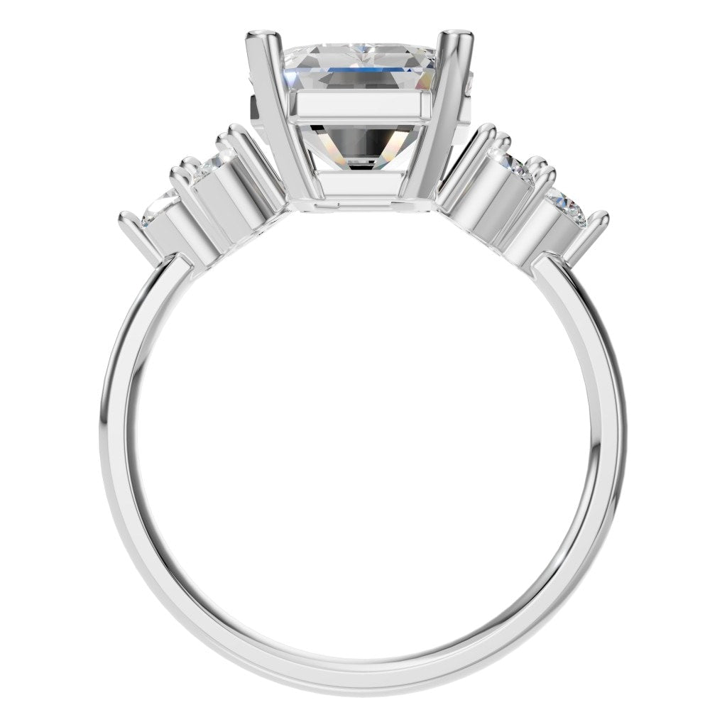 RI-9384 White Gold Ring SET - Top View