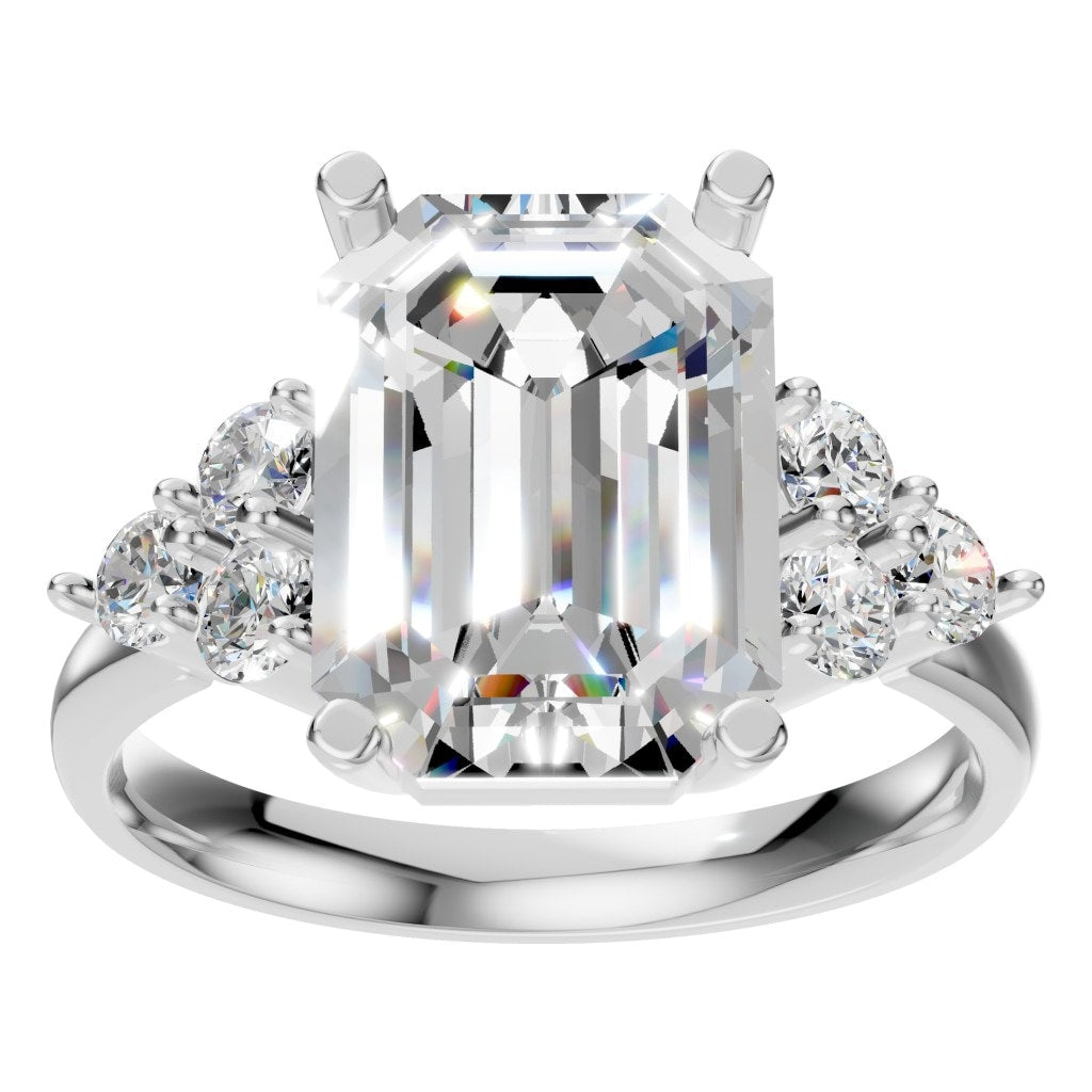 RI-9384 White Gold Ring SET - Front View