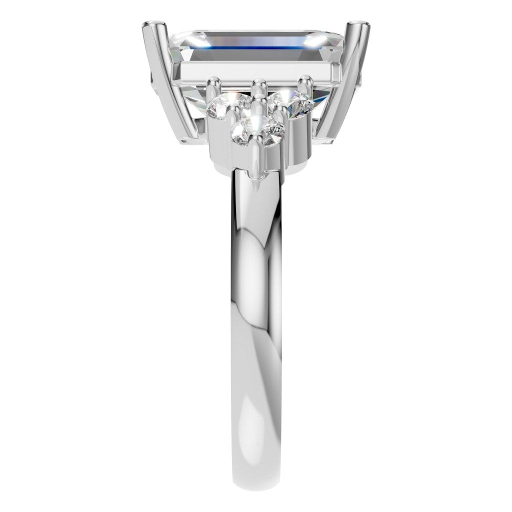 RI-9384 White Gold Ring SET - Side View