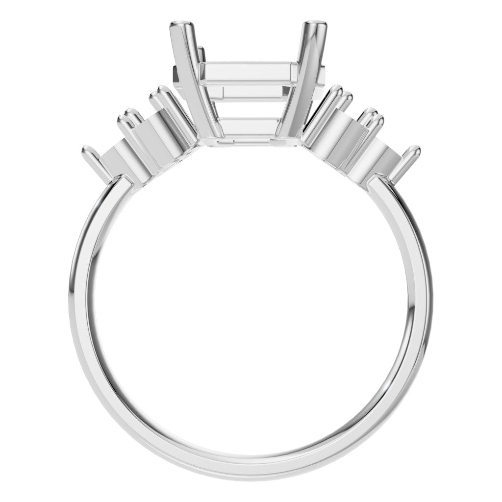 RI-9384 White Gold Ring UNSET - Top View