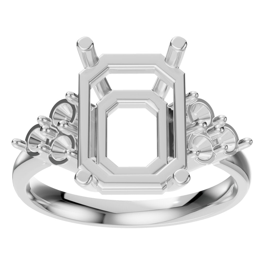 RI-9384 White Gold Ring UNSET - Front View