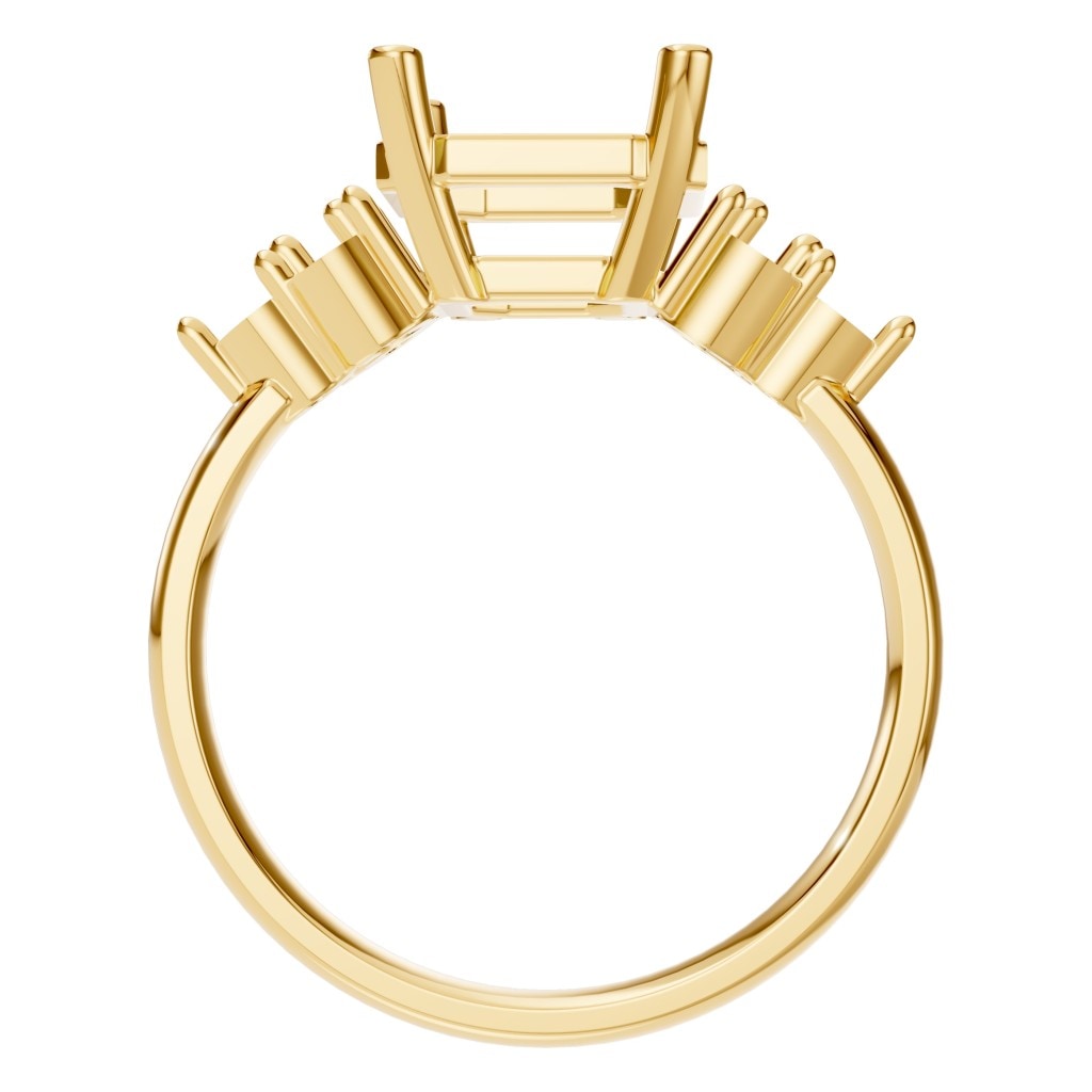 RI-9384 Yellow Gold Ring UNSET - Top View