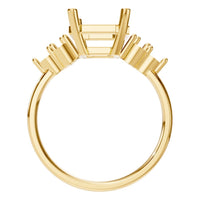 RI-9384 Yellow Gold Ring UNSET - Top View
