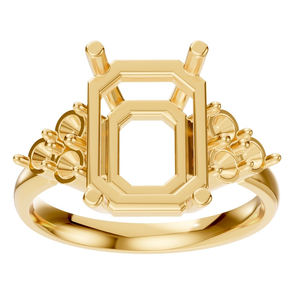 RI-9384 Yellow Gold Ring UNSET - Front View
