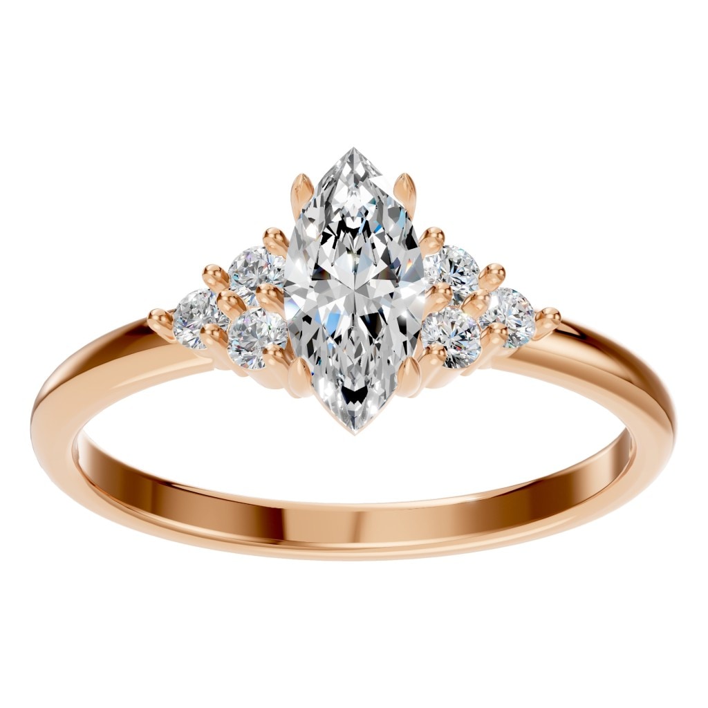 RI-9384 Rose Gold Ring SET - Front View