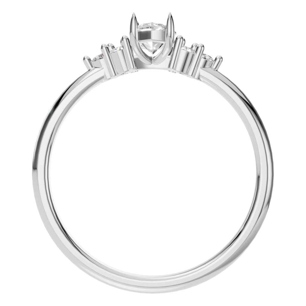 RI-9384 White Gold Ring SET - Top View