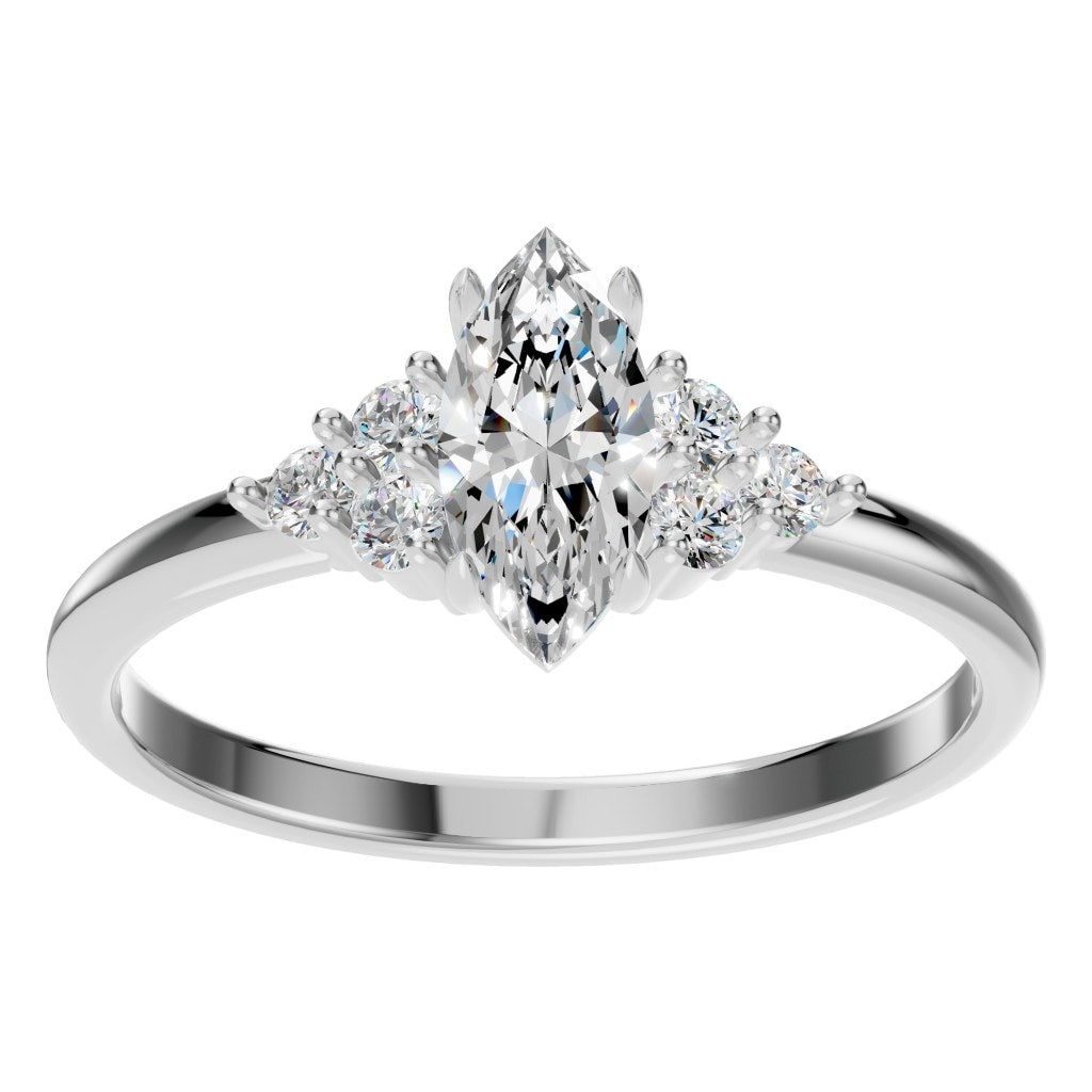 RI-9384 White Gold Ring SET - Front View