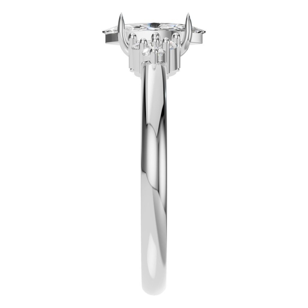 RI-9384 White Gold Ring SET - Side View