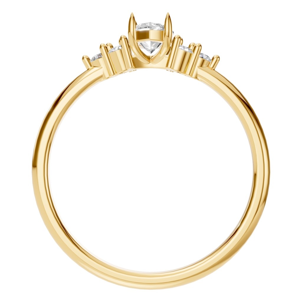 RI-9384 Yellow Gold Ring SET - Top View