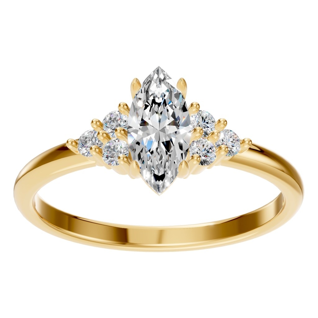 RI-9384 Yellow Gold Ring SET - Front View