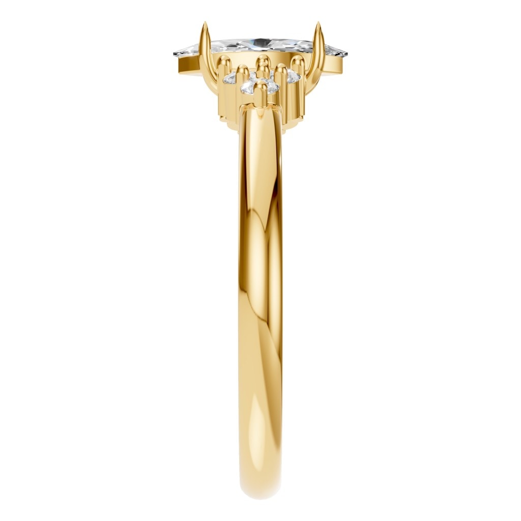 RI-9384 Yellow Gold Ring SET - Side View