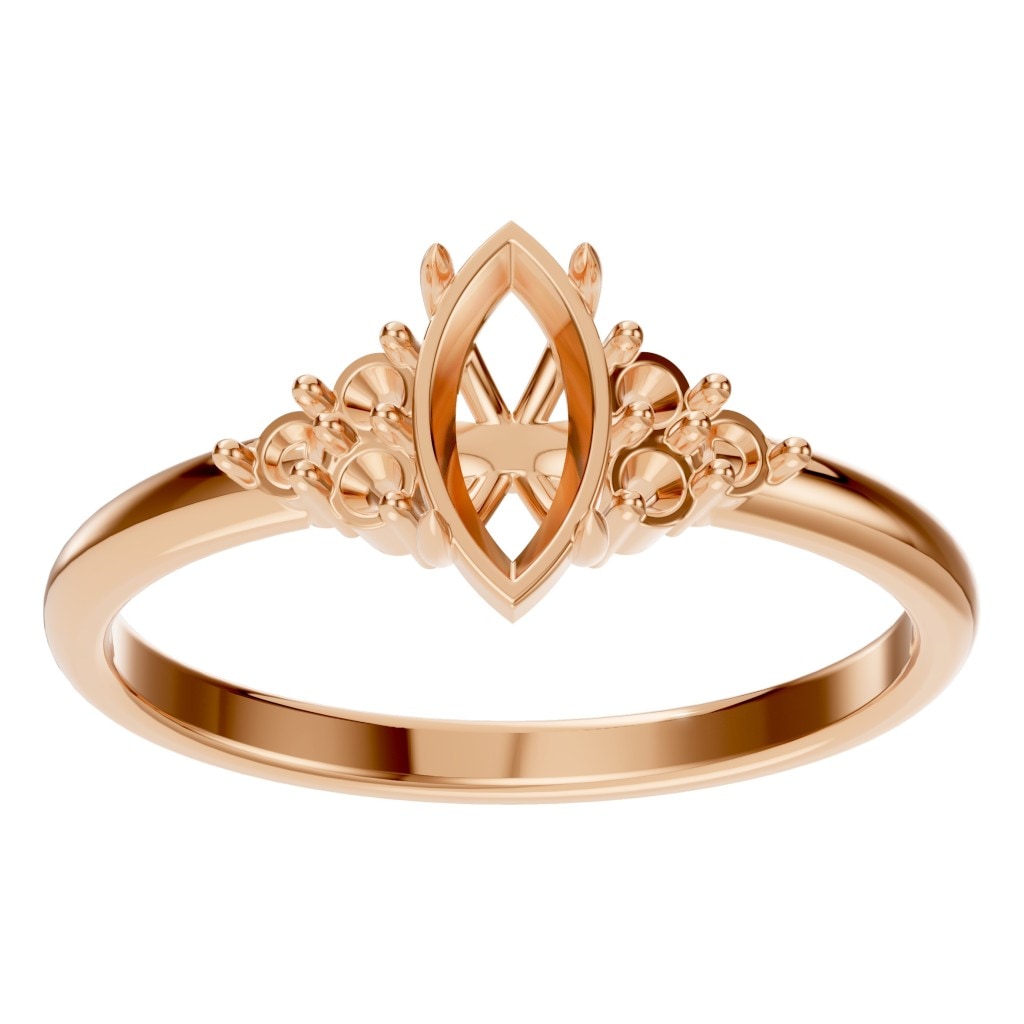RI-9384 Rose Gold Ring UNSET - Front View