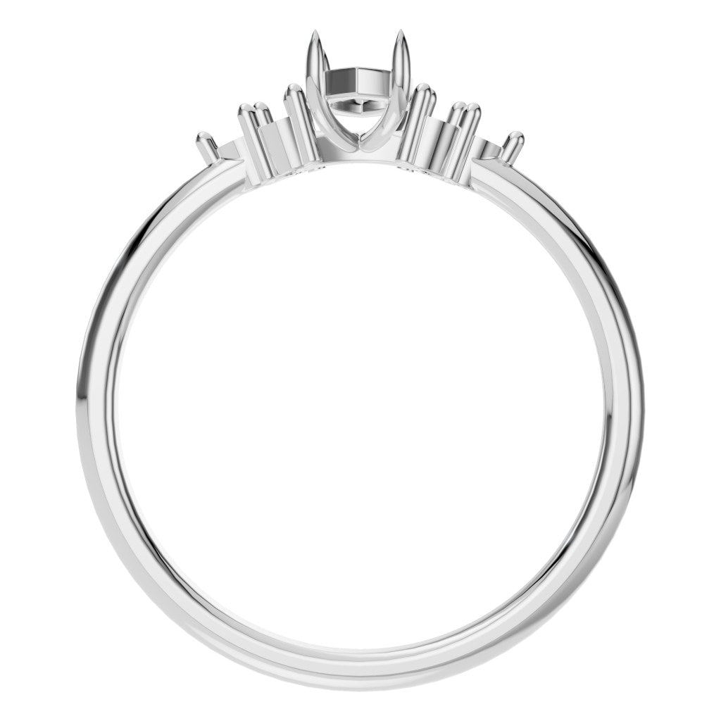 RI-9384 White Gold Ring UNSET - Top View
