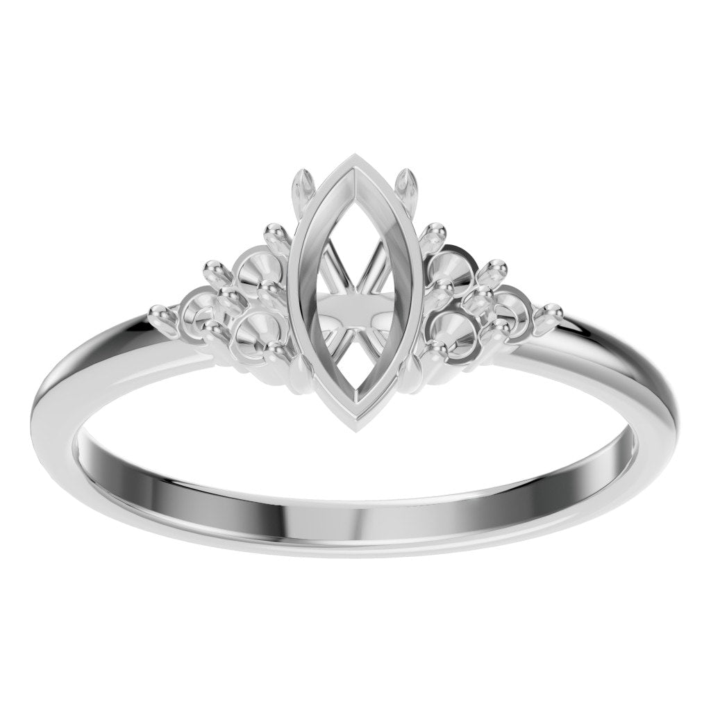 RI-9384 White Gold Ring UNSET - Front View