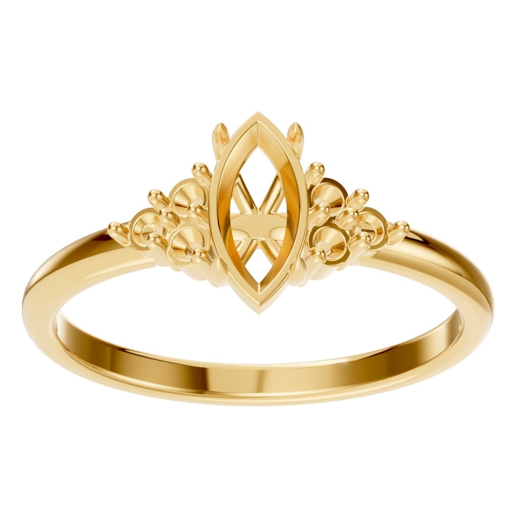 RI-9384 Yellow Gold Ring UNSET - Front View