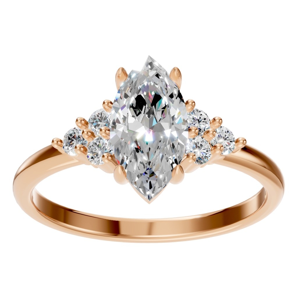 RI-9384 Rose Gold Ring SET - Front View