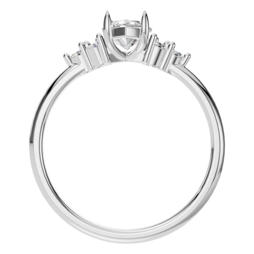 RI-9384 White Gold Ring SET - Top View