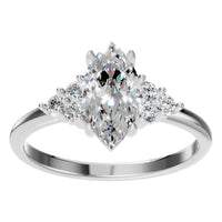 RI-9384 White Gold Ring SET - Front View