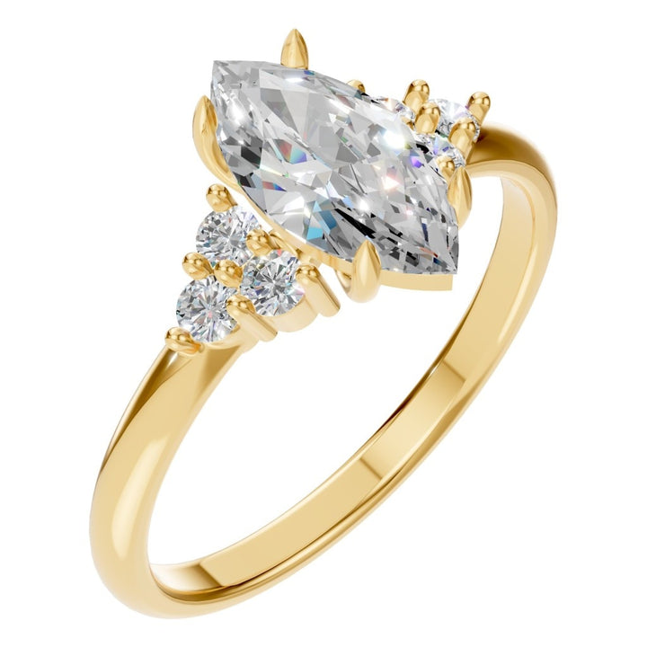 Seven Stone Ring Mounting - Marquise 10x5mm