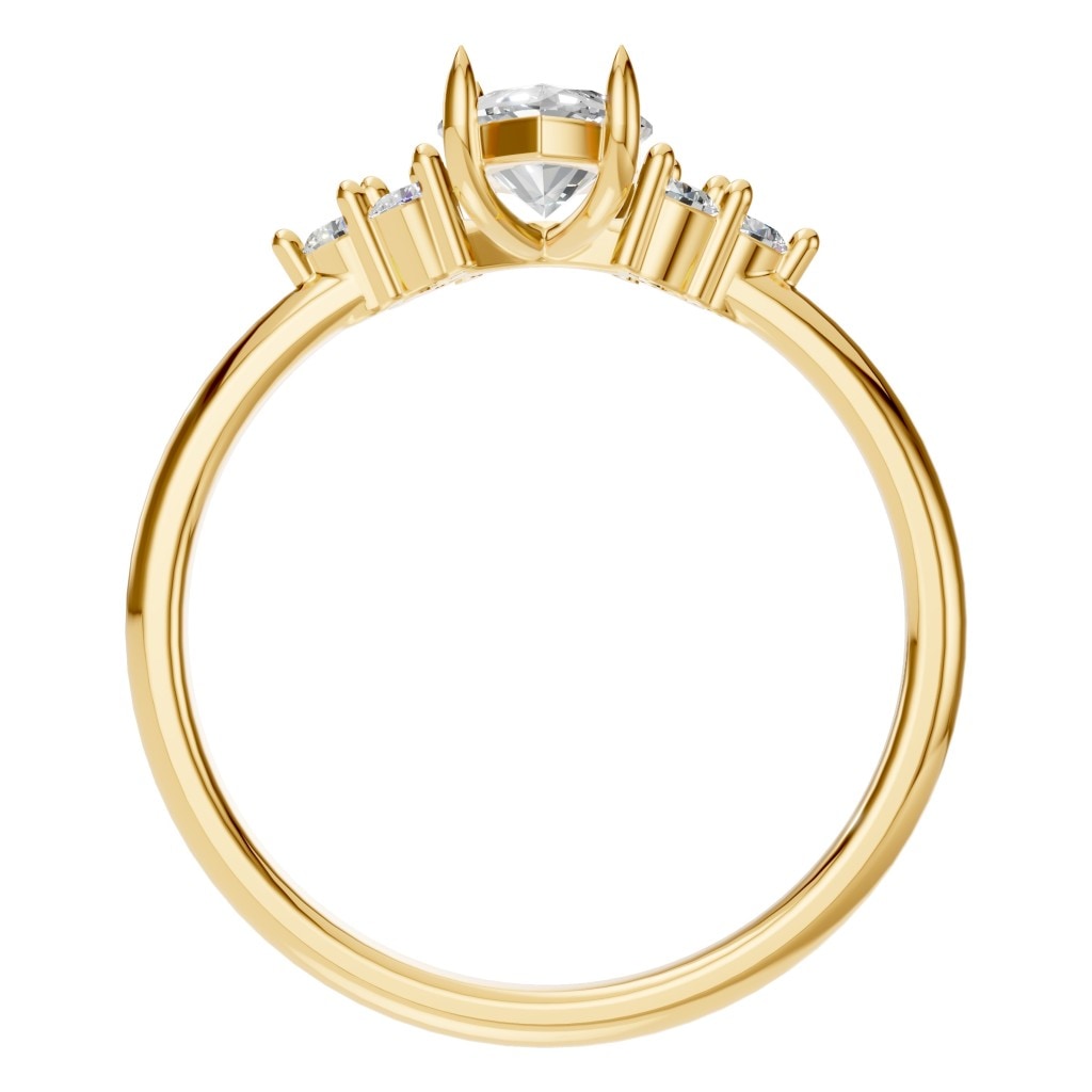 RI-9384 Yellow Gold Ring SET - Top View