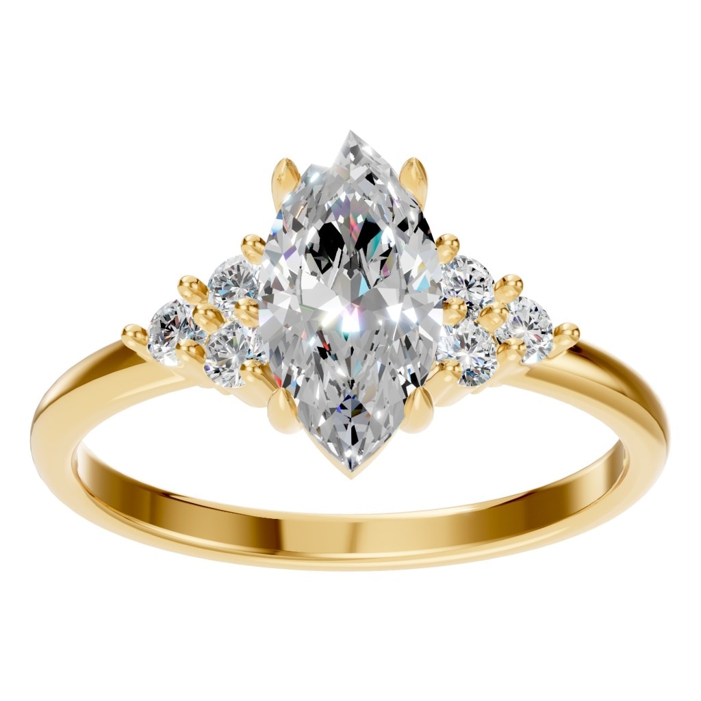 RI-9384 Yellow Gold Ring SET - Front View