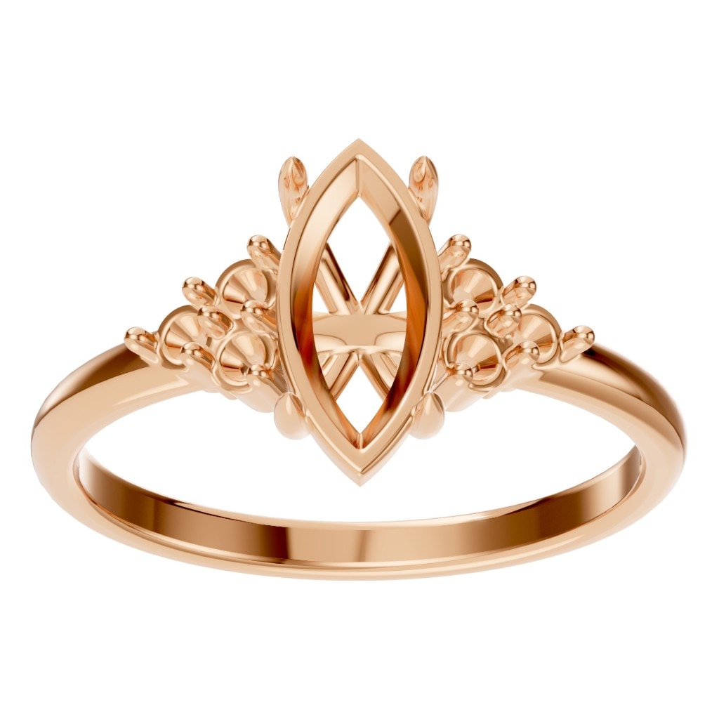 RI-9384 Rose Gold Ring UNSET - Front View