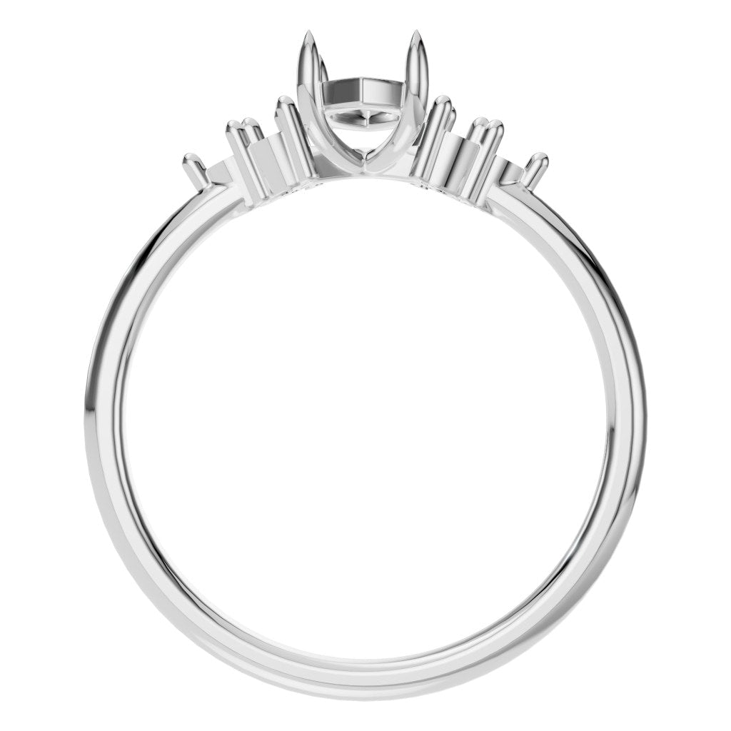 RI-9384 White Gold Ring UNSET - Top View