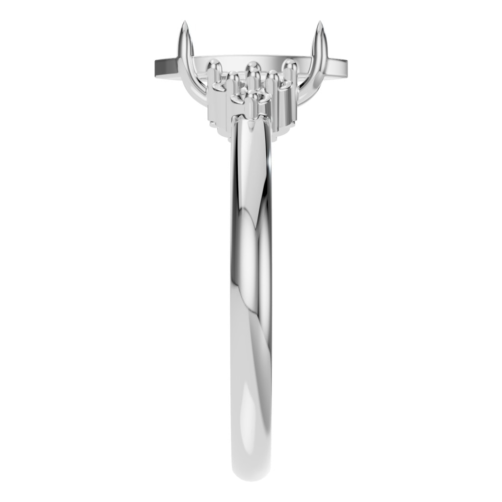 RI-9384 White Gold Ring UNSET - Side View