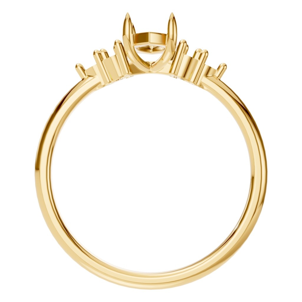 RI-9384 Yellow Gold Ring UNSET - Top View
