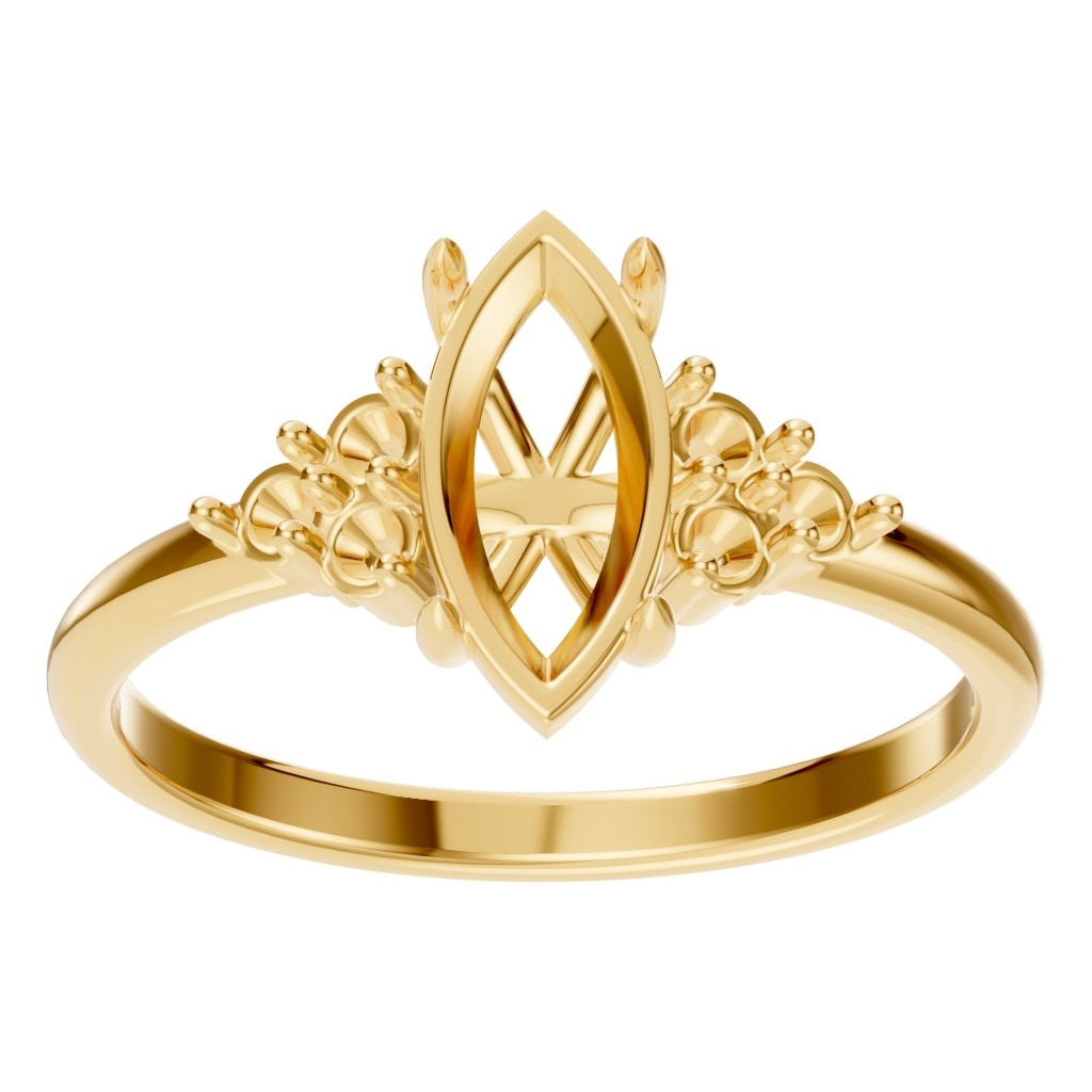 RI-9384 Yellow Gold Ring UNSET - Front View