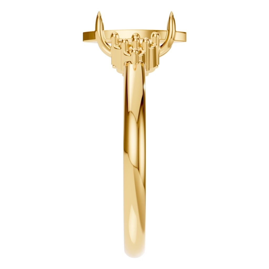 RI-9384 Yellow Gold Ring UNSET - Side View