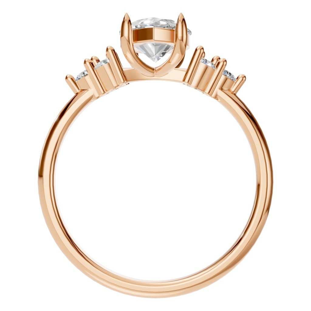 RI-9384 Rose Gold Ring SET - Top View