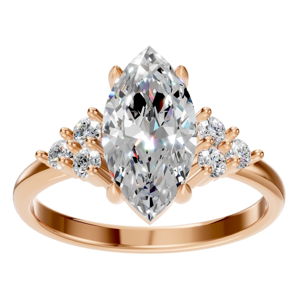 RI-9384 Rose Gold Ring SET - Front View