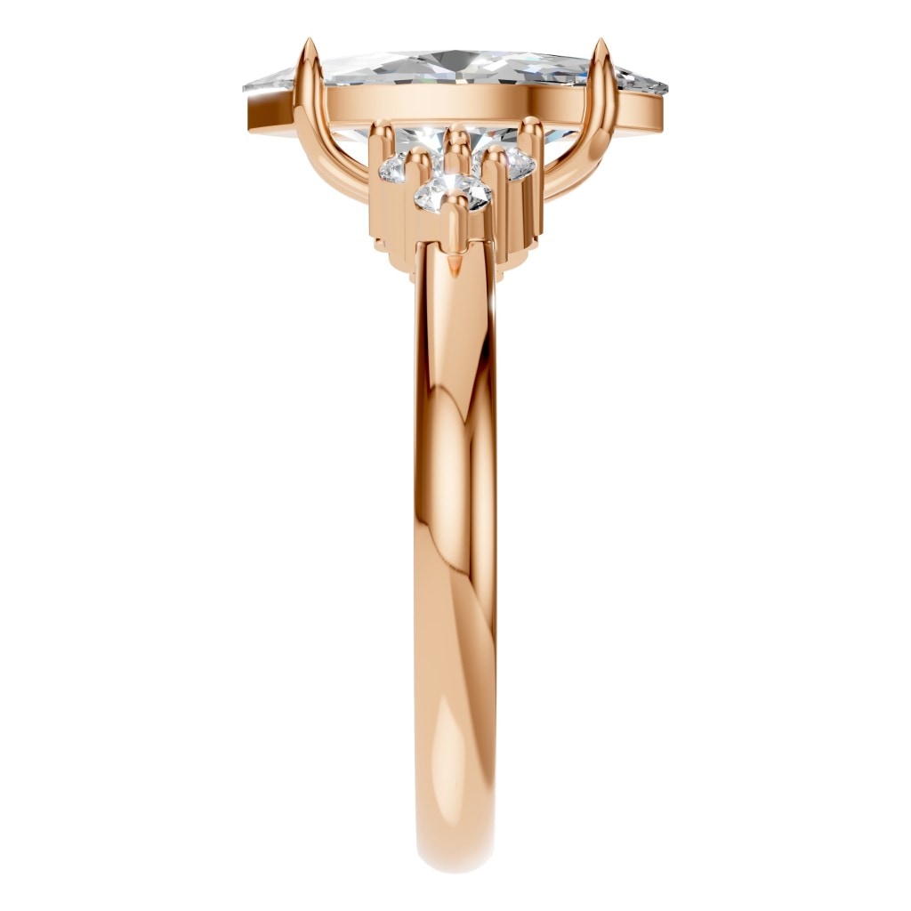 RI-9384 Rose Gold Ring SET - Side View