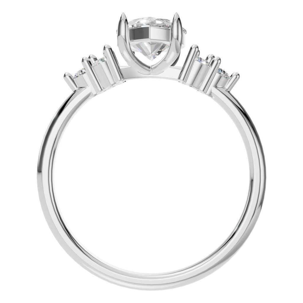 RI-9384 White Gold Ring SET - Top View