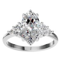 RI-9384 White Gold Ring SET - Front View