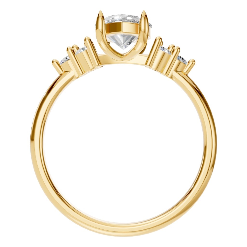 RI-9384 Yellow Gold Ring SET - Top View