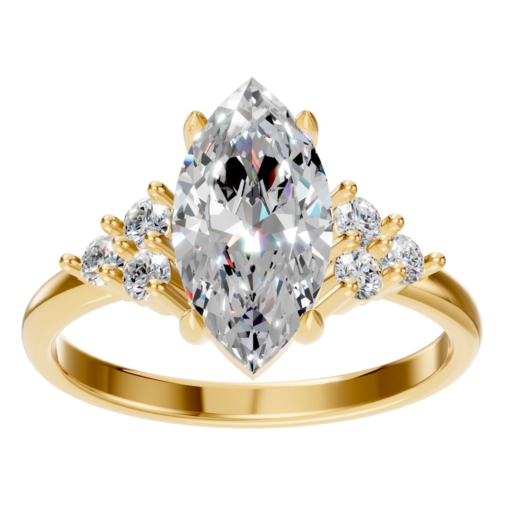 RI-9384 Yellow Gold Ring SET - Front View