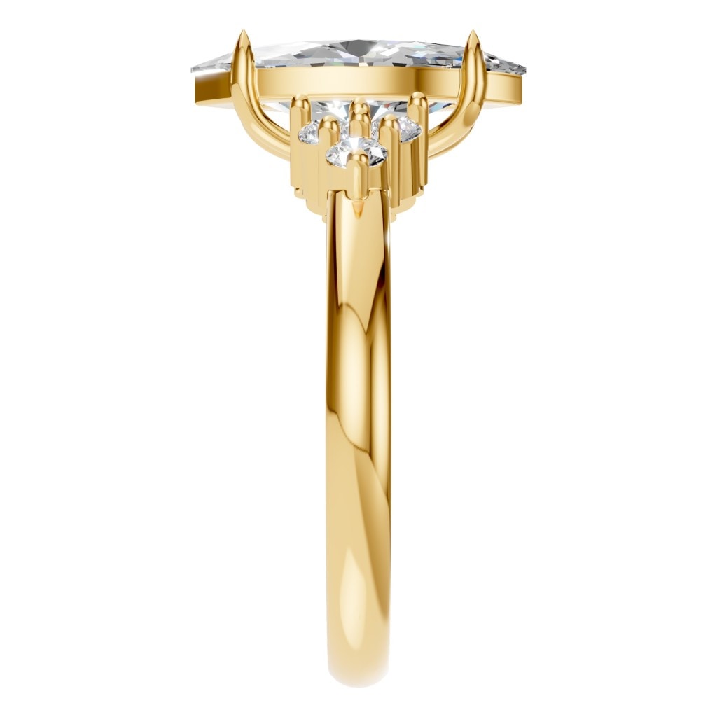 RI-9384 Yellow Gold Ring SET - Side View