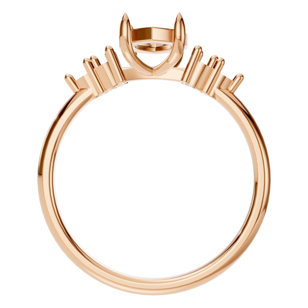 RI-9384 Rose Gold Ring UNSET - Top View