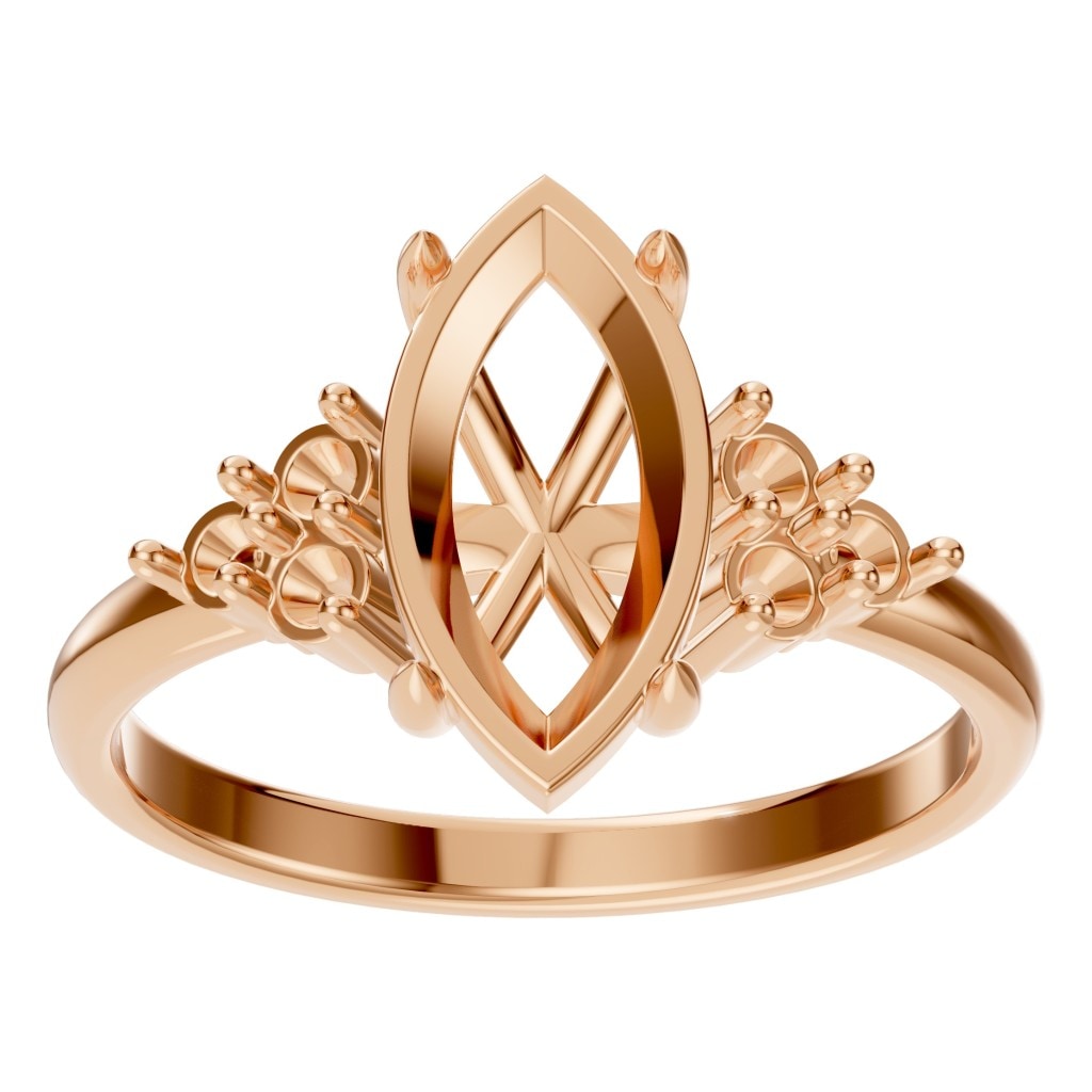 RI-9384 Rose Gold Ring UNSET - Front View