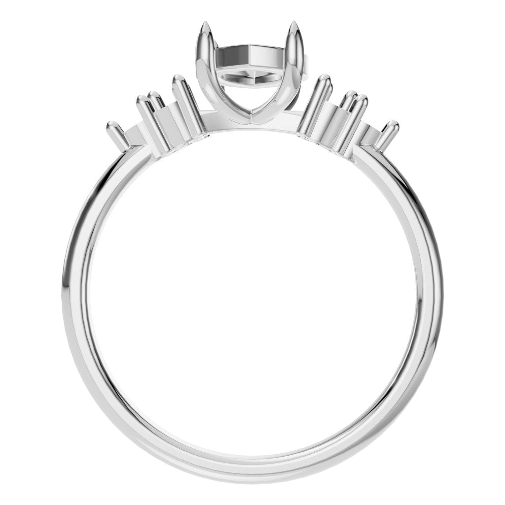 RI-9384 White Gold Ring UNSET - Top View