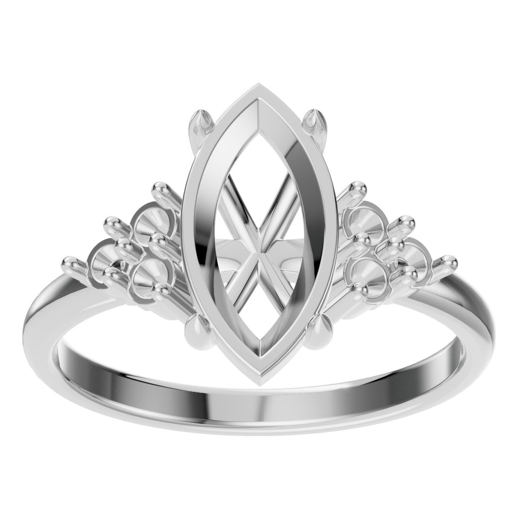 RI-9384 White Gold Ring UNSET - Front View
