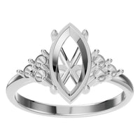 RI-9384 White Gold Ring UNSET - Front View