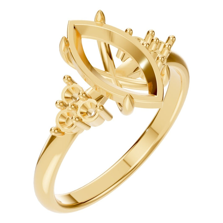 Seven Stone Ring Mounting - Marquise 12x6mm