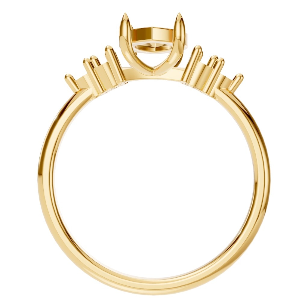 RI-9384 Yellow Gold Ring UNSET - Top View