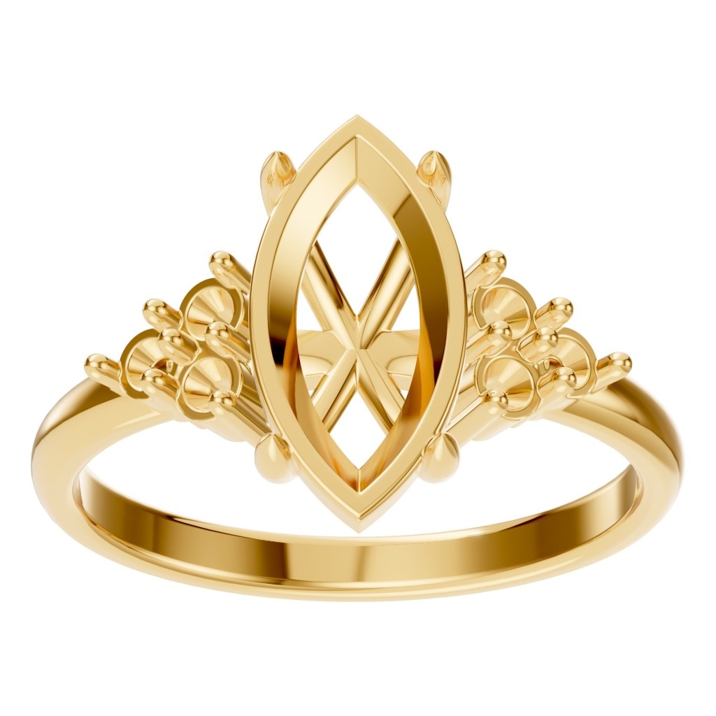 RI-9384 Yellow Gold Ring UNSET - Front View