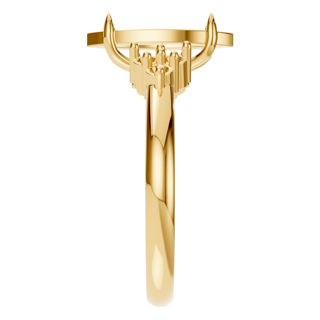 RI-9384 Yellow Gold Ring UNSET - Side View